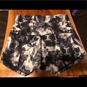Lululemon Floral in movement shorts